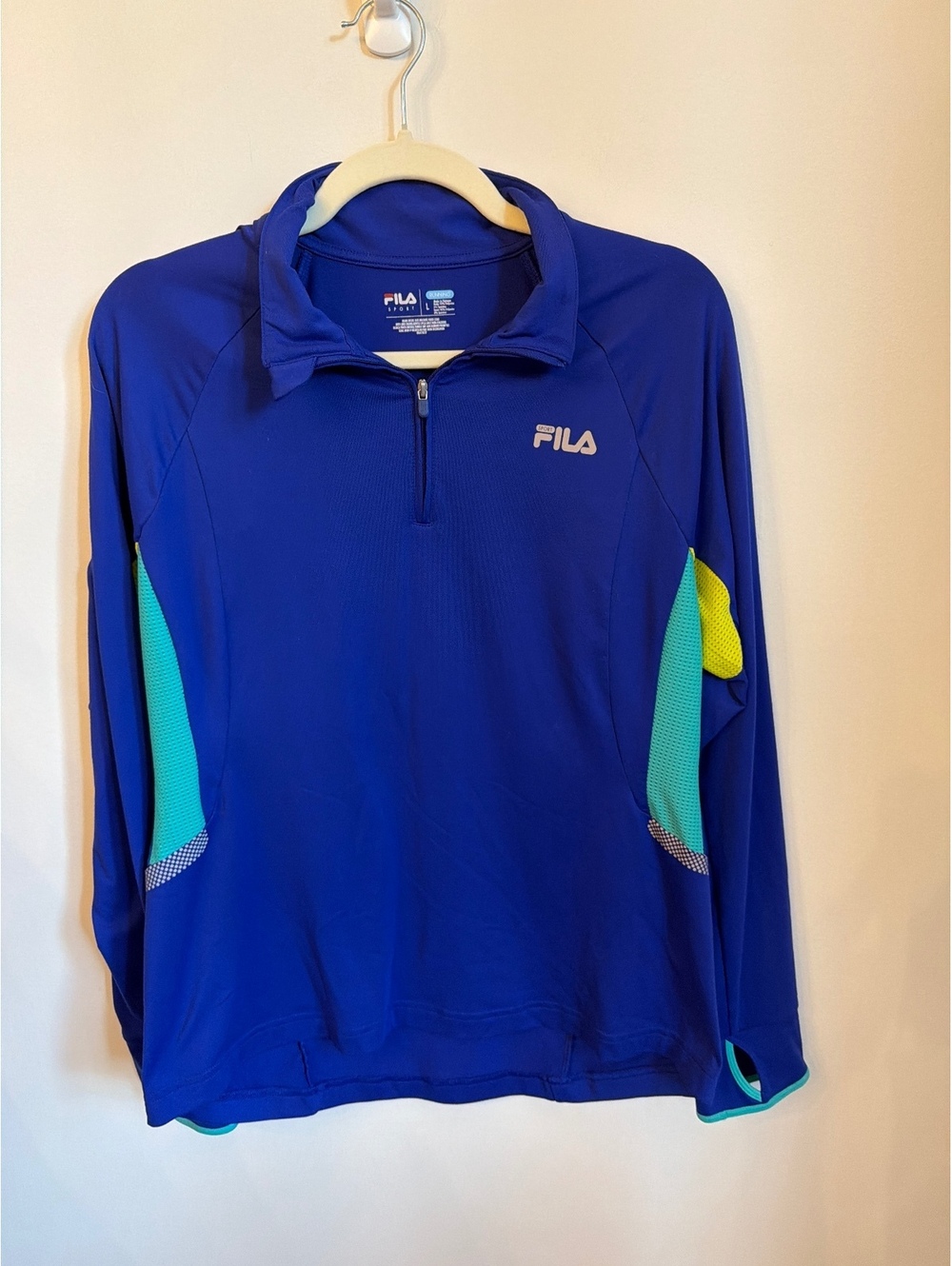 FILA 1/4 Zip Performance Running Long Sleeve Vented Pullover Women's Large